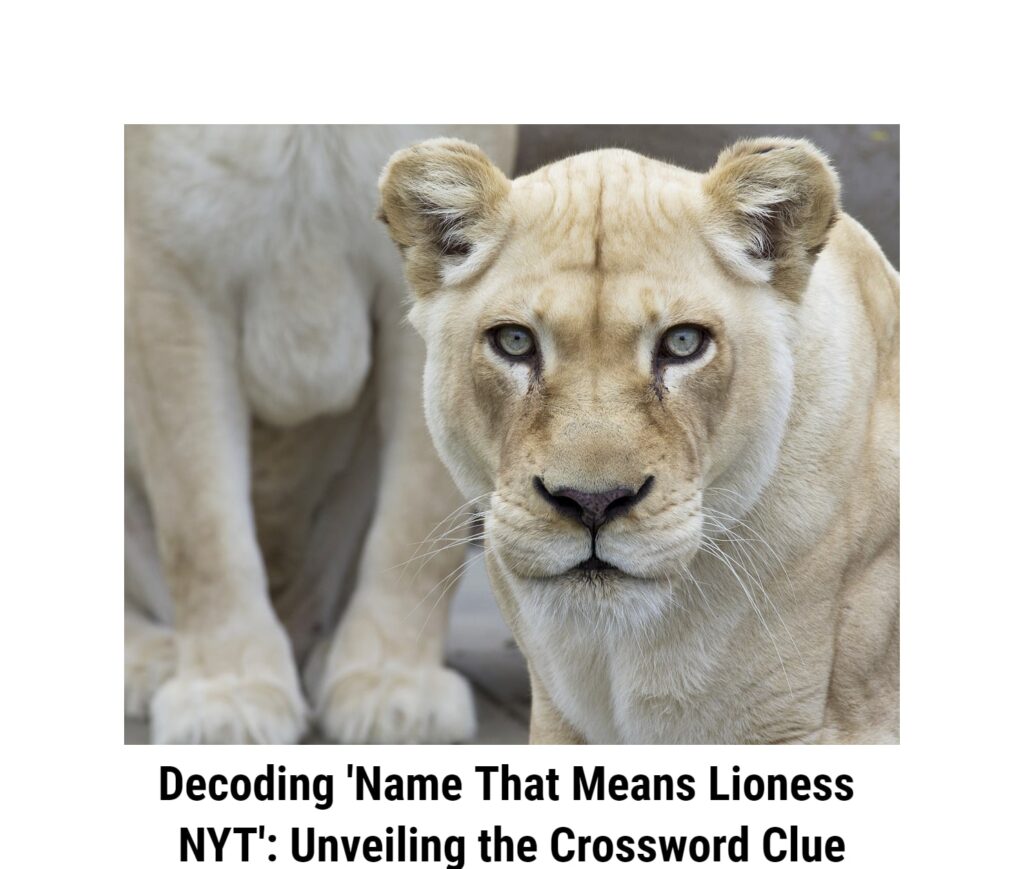 Decoding 'Name That Means Lioness NYT': Unveiling the Crossword Clue