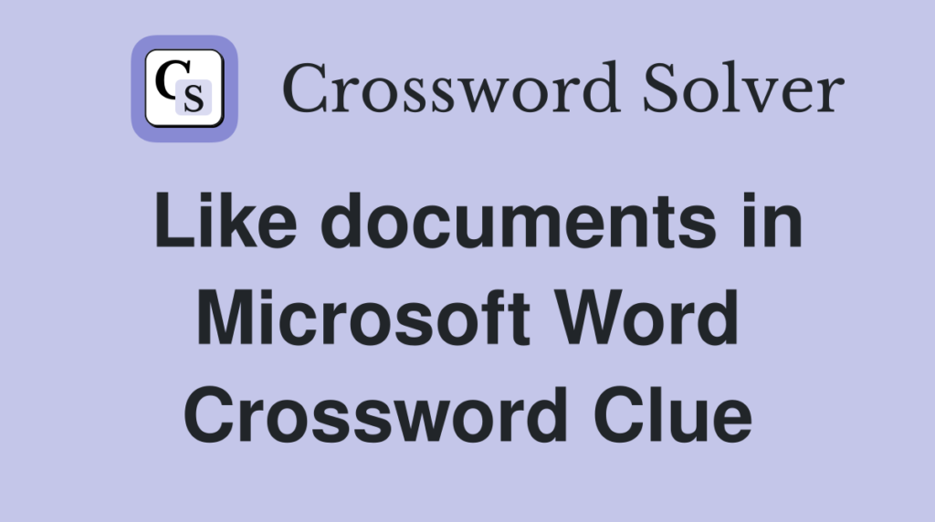 like documents in microsoft word nyt