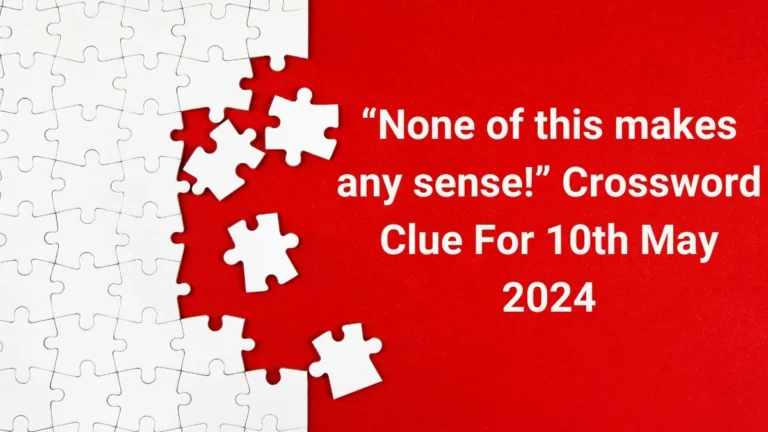 “None of This Makes Any Sense!” NYT Crossword Clue