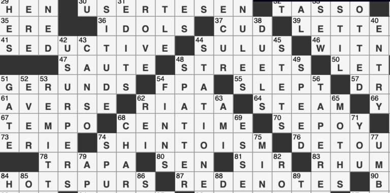 NYT Crossword Answers